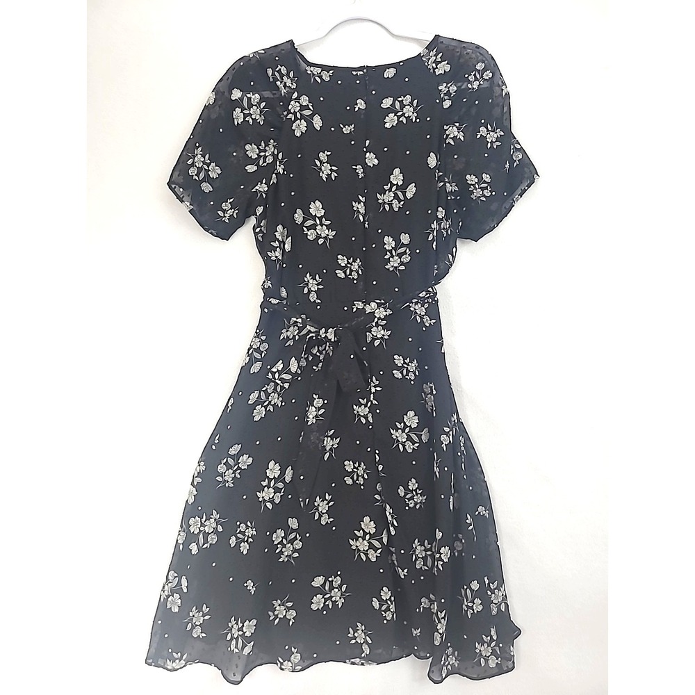 DKNY sz 6 A Line Dress Dk Floral Chiffon Lined Party Cocktail - Picture 2 of 10